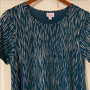 LLR Carly Teal Silver Foil Dress XS Like New!